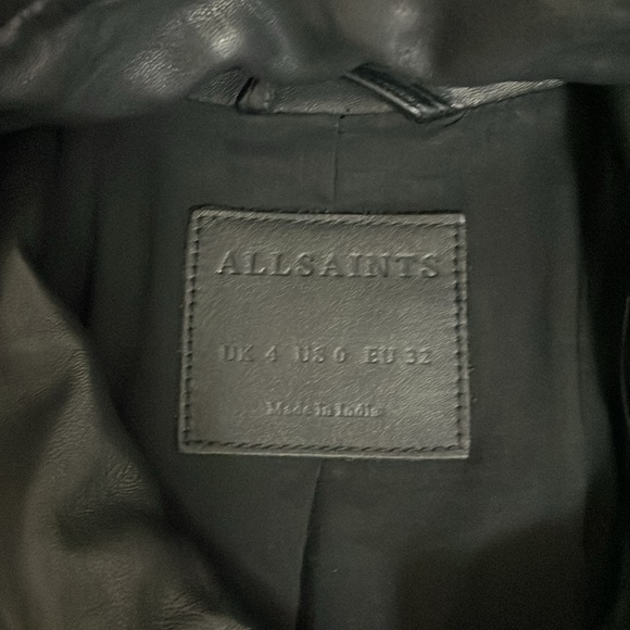 All Saints Bales Biker Jacket size 0 Black - Picture 9 of 15